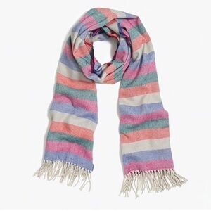 J. Crew Classic Large Versatile Vibrant Striped Soft Scarf Wrap Shawl multicolor
